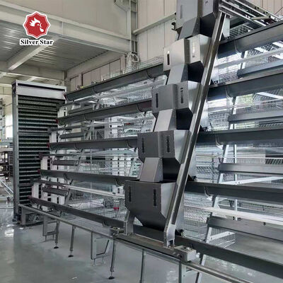 Hot-Dip Galvanized 3 Tiers A-Type Layer Battery Cage System with Automatic Egg Collecting for Poultry Farming