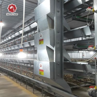 Gabbie per polli da carne a 4 livelli Gabbia per batteria per 4 livelli Gabbia per pulcini per bambini Sistema automatico di attrezzature per l'allevamento di pollame